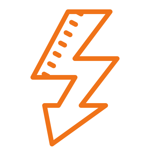 Orange energy icon on a transparent background