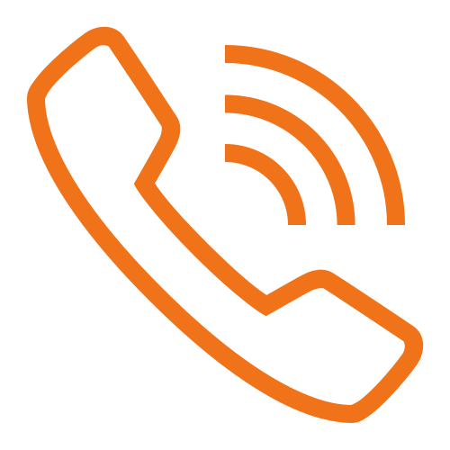 Orange phone icon on a transparent background